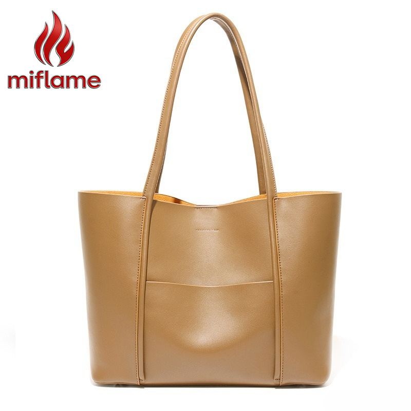 Quiet Luxury Bags Tote - حقيبة يد نسائية من الجلد الأصلي