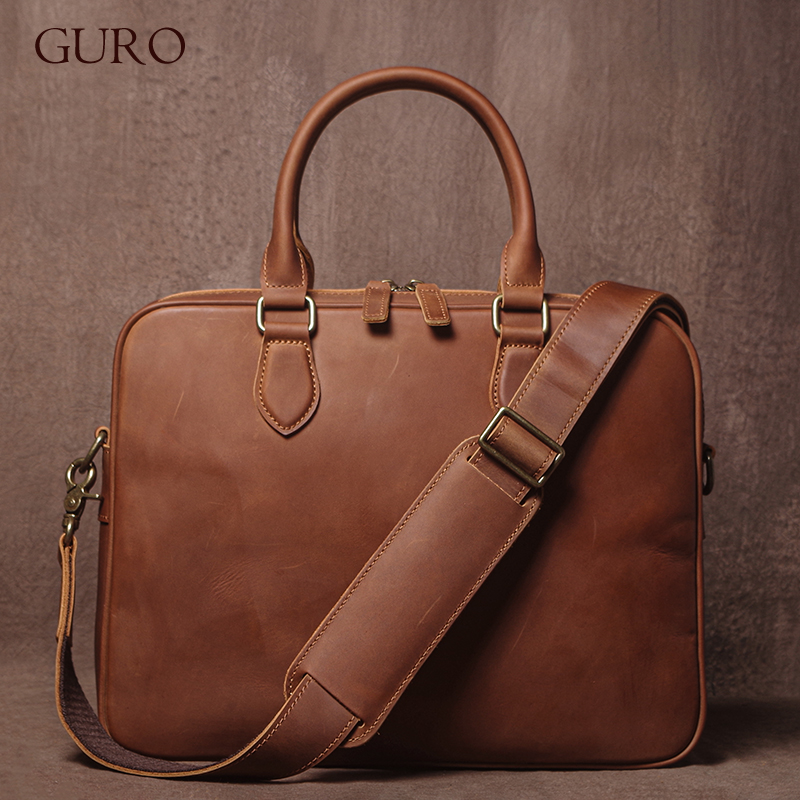 Luxury Bags Tote - GURO الرجال مجنون الحصان جلد البقر
