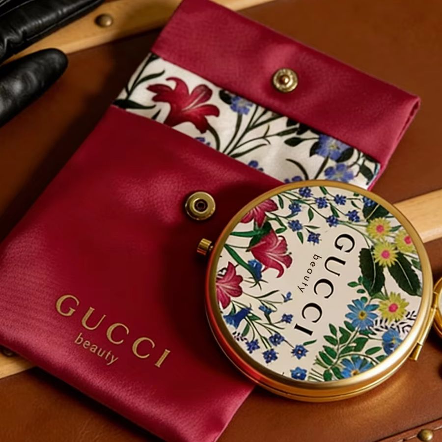 Luxury Bags Gucci - مرآة يد محمولة كلاسيكية بنمط زهري