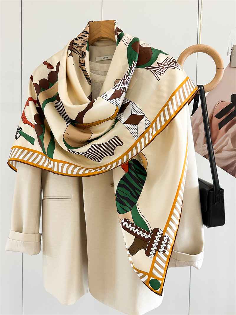 وشاح حرير تويل 135 سم نسائي، ش - مراجعة Luxury Bags And Accessories وسعره