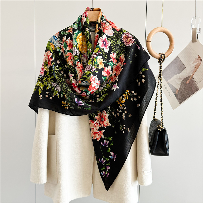 الشتاء الصوف وشاح حريري فاخر م - مراجعة Luxury Bags And Accessories وسعره