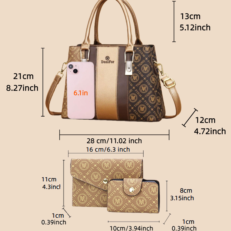 مجموعة من 3 حقائب يد نسائية بت - مراجعة Luxury Zipper Bags وسعره