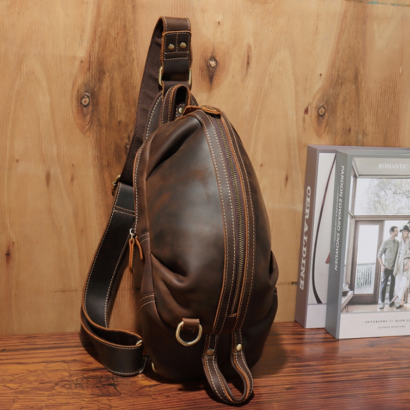 حقيبة صدر للرجال من الجلد الطب - مراجعة Luxury Zipper Bags وسعره